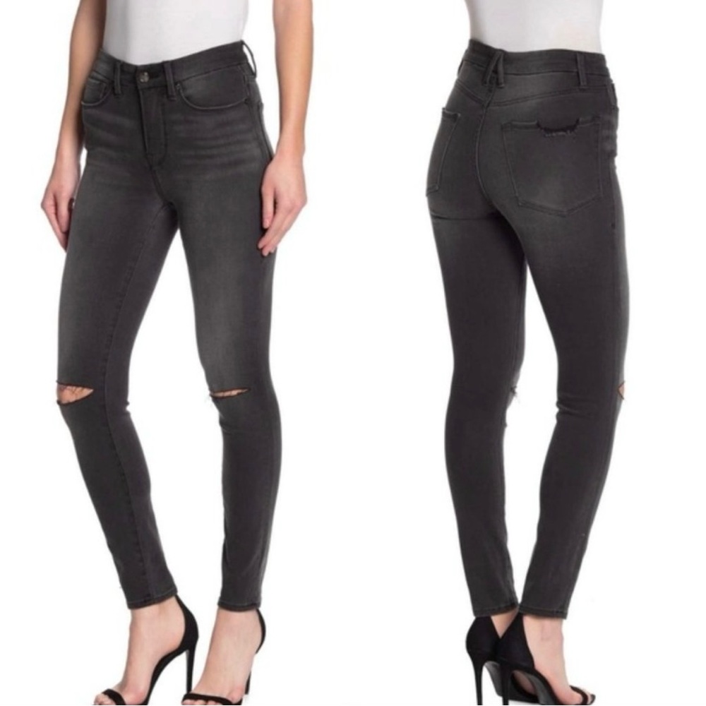 Good American Grey Distressed Jeans